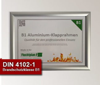 B1 Aluminium Klapprahmen Pro für Flucht- und Rettungspläne