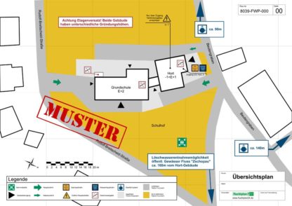 Beispiel Feuerwehrplan Übersichtsplan einer Schule