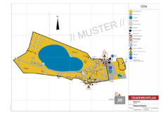 Feuerwehrplan DIN 14095 – Übersichtsplan eines Campingplatzes