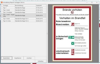 Software - Vorlagen für Brandschutzordnung Teil A